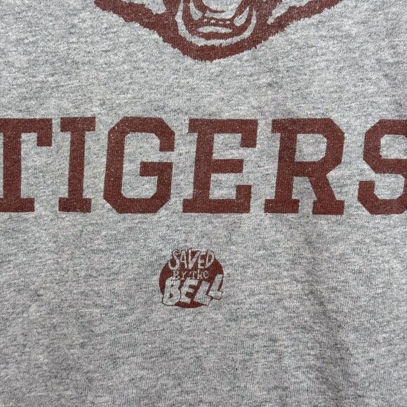 VTG NBC Saved By The Bell Bayside Tigers Gray Logo Tee 80s 90s T Shirt L - Picture 4 of 5